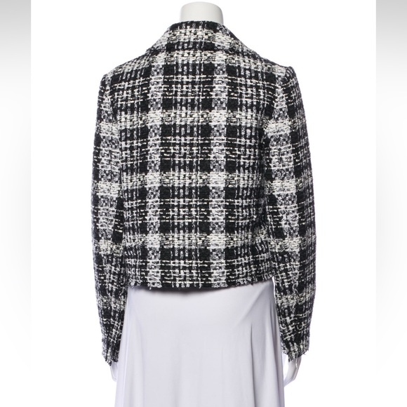 Theory Black & White Moto Jacket Sz 4 - Picture 2 of 8